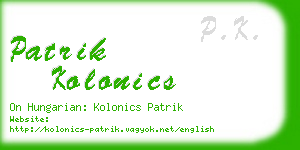 patrik kolonics business card